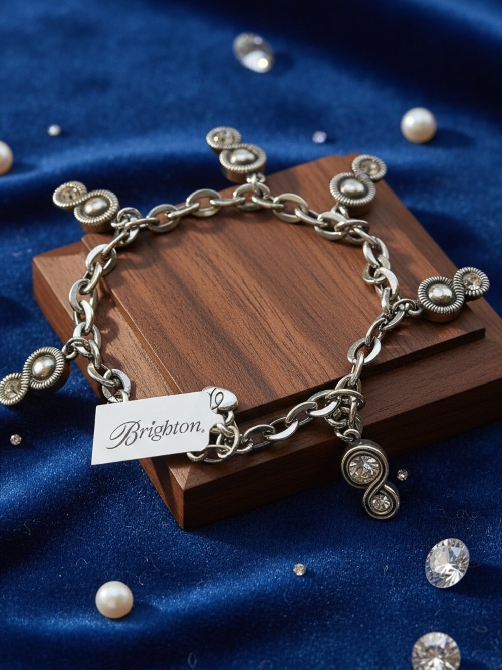Brighton Sterling silver Crystal Drop Charm Bracelet - Picture 4 of 4